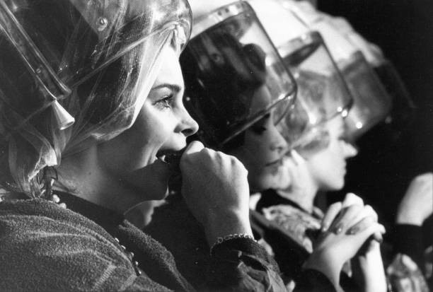 Miss Canada a Miss World contestant under the hairdryer Old Photo