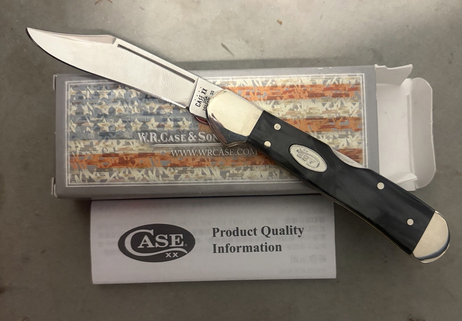 CASE XX New 23676 Black Pearl Kirinite Handle 1 Bld Mini Copperlock Knife/Knives CASE XX New 23676 Black Pearl Kirinite Handle 1 Bld Mini Copperlock Knife/Knives
