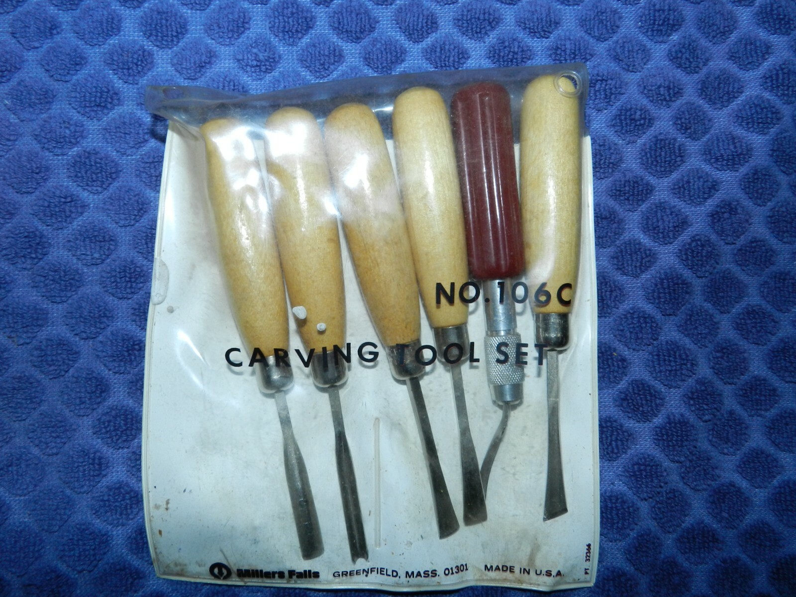 Vtge Millers Falls No. 106 Wood Carving Tool Set 5 Pc. + 1 X-ACTO Tool 