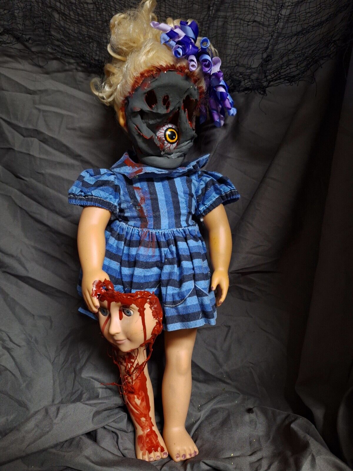OOAK Creepy Doll , Handmade, 18 In Tall, Halloween Prop