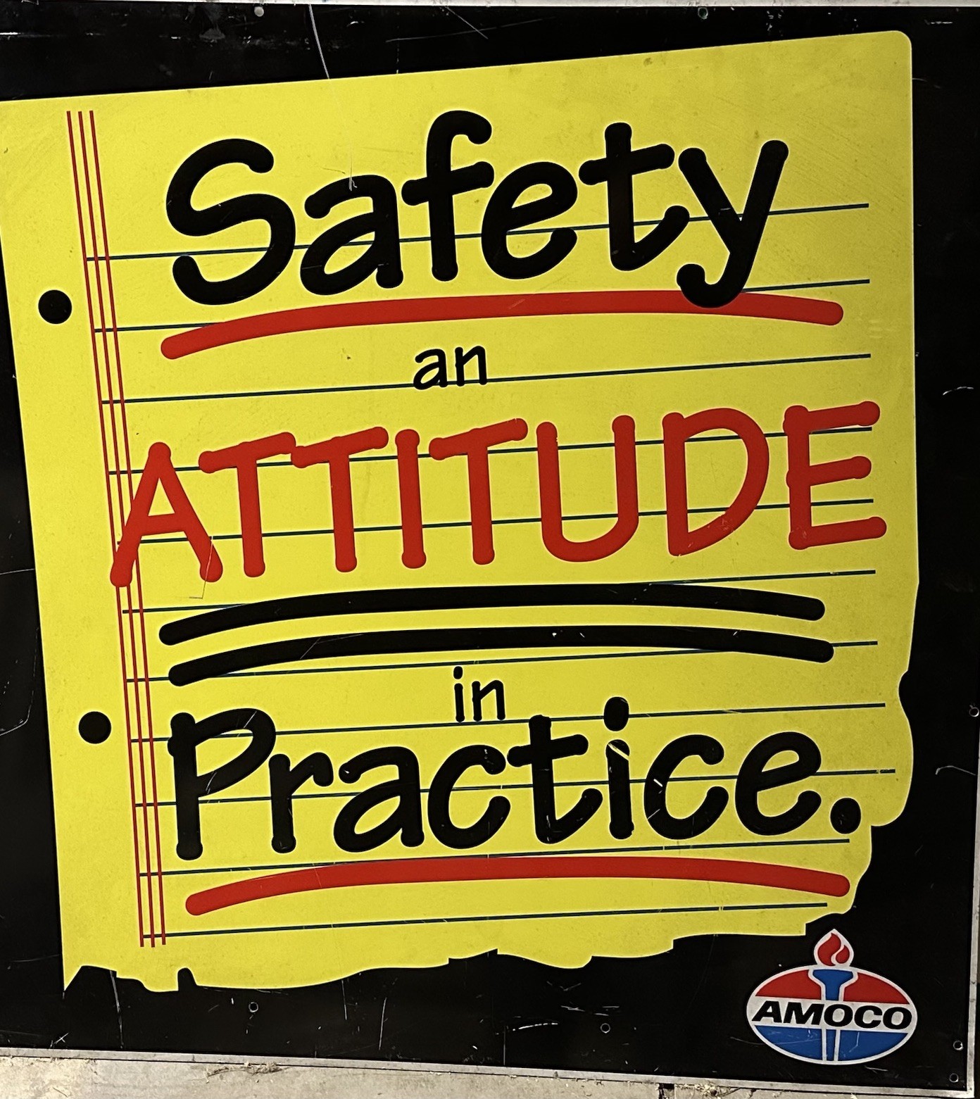 ORIGINAL Vintage AMOCO SAFETY an ATTITUDE in PRACTICE Mancave Old Unique
