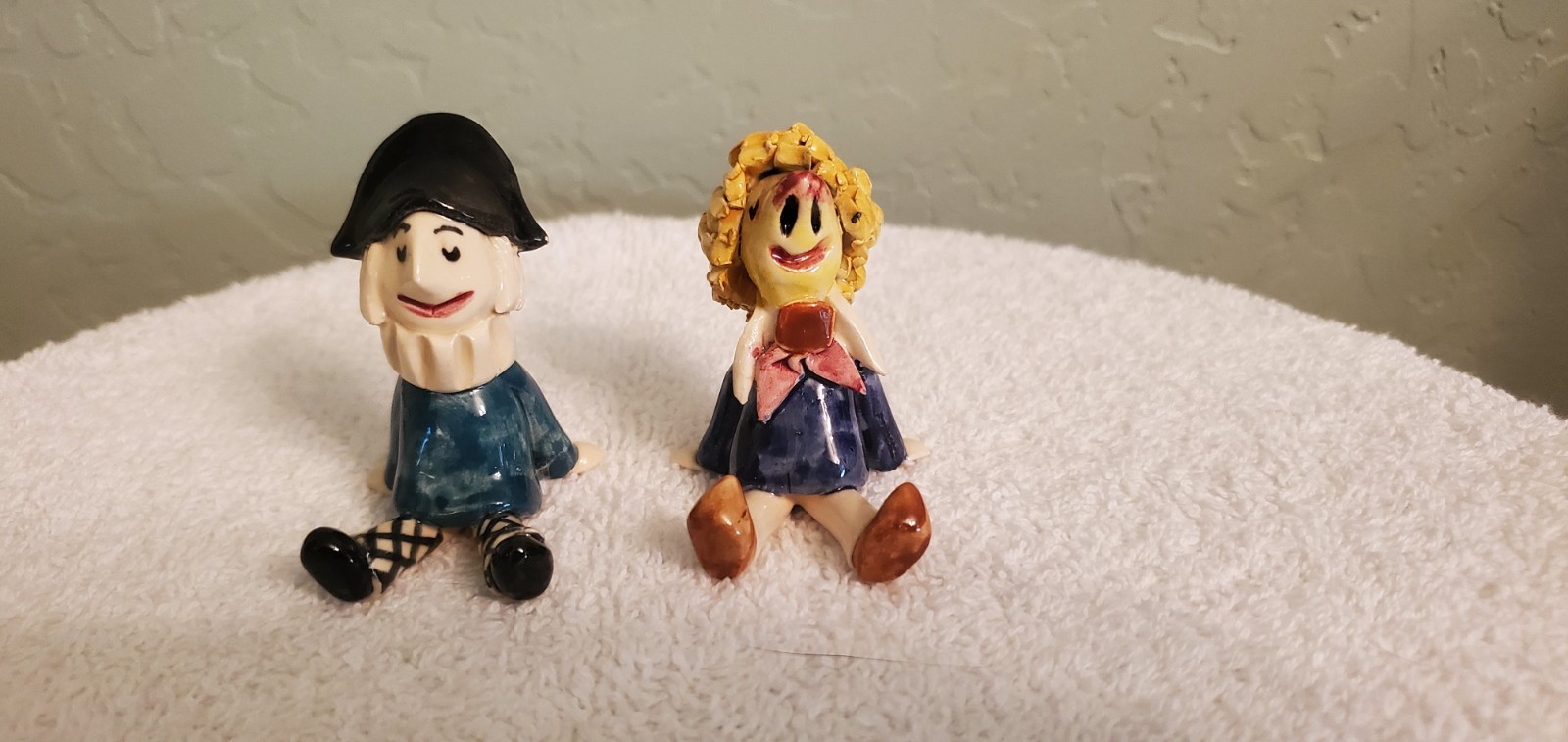 Vintage Swiss Basel Carnival Ceramic Shelf Sitter Figures Waggis Miniature pair Vintage Swiss Basel Carnival Ceramic Shelf Sitter Figures Waggis Miniature pair