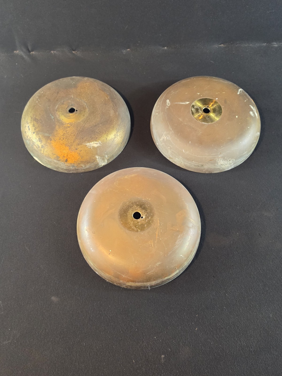 Vintage 8” Bell Brass Fire School Alarm Steampunk Boxing Trolley Maritime 3 Lot