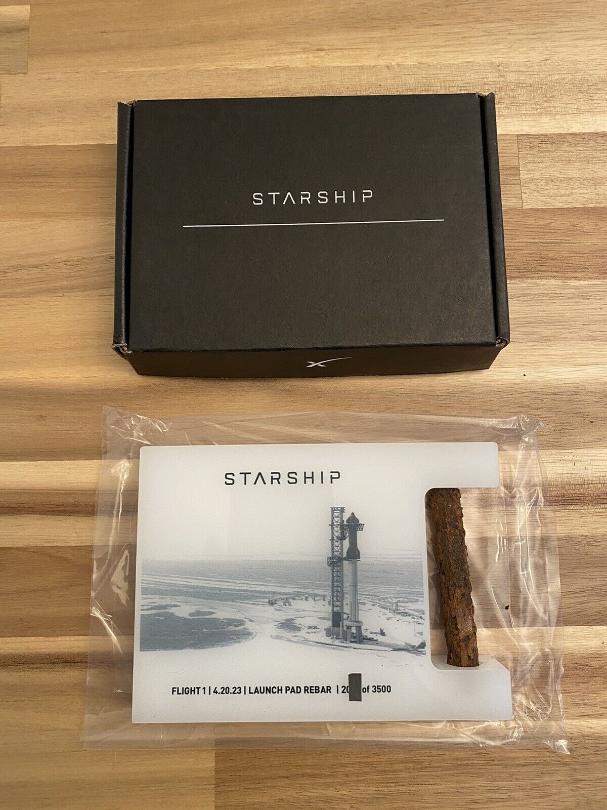 SpaceX Starship IFT-1 Employee Commemorative Plaque With Rebar (3500 Made)