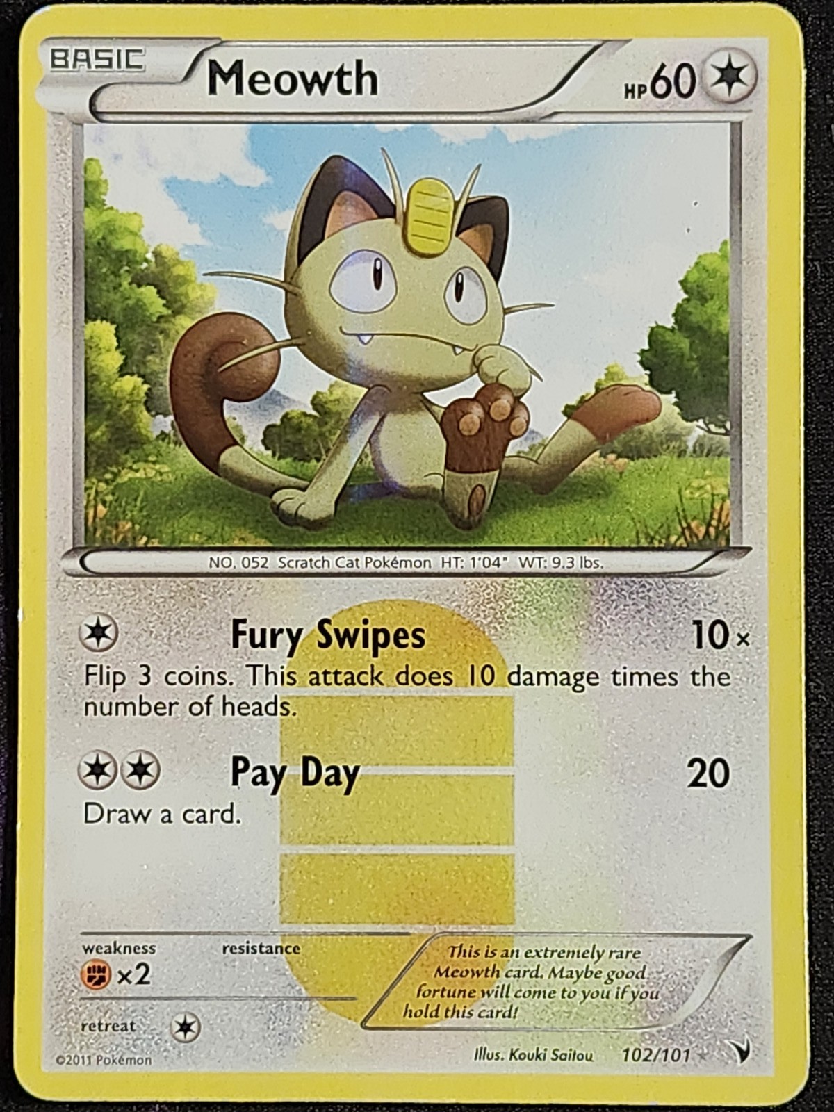 Pokemon Meowth 102/101 (MP) Noble Victories NVI