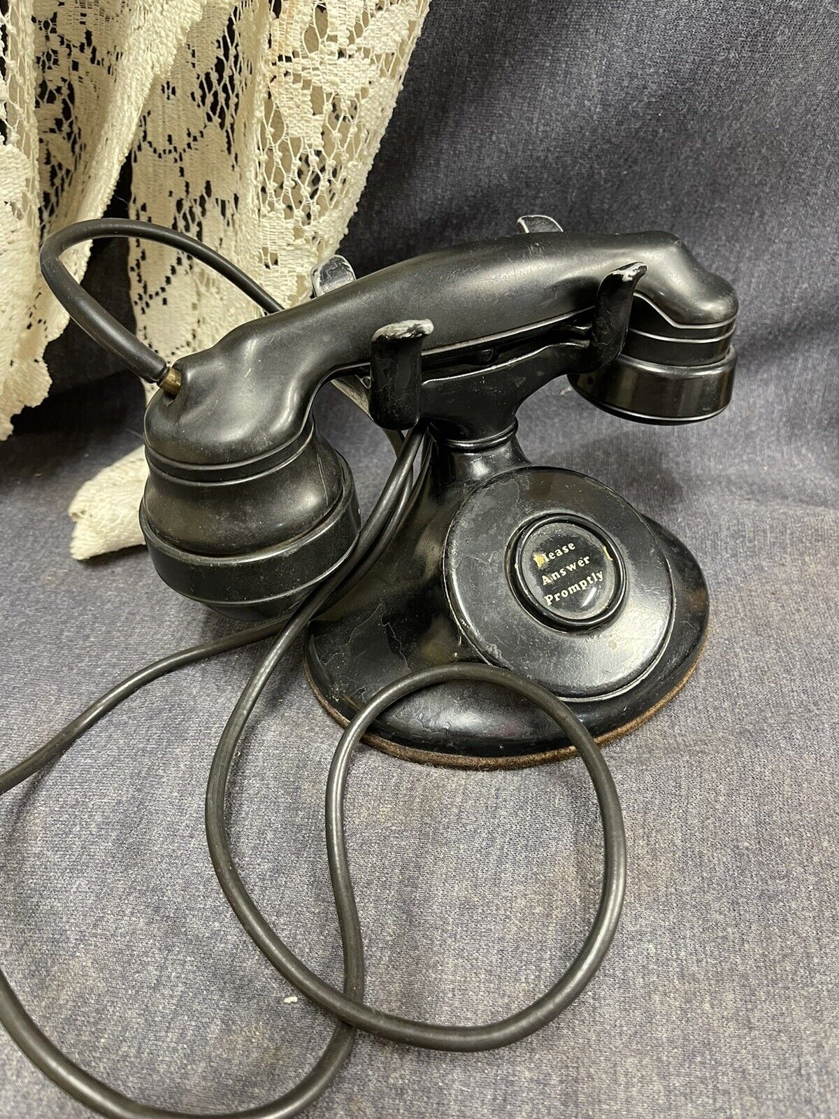 Vintage Bakelite Telephone, Trademark Western Electric E1, Made in USA 1929-38