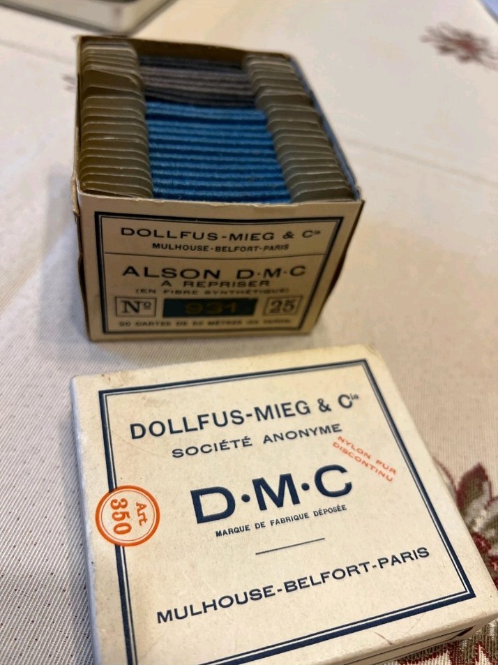 Rare Vintage French DMC Thread Box Full NOS 21 Cards Daring Store Display