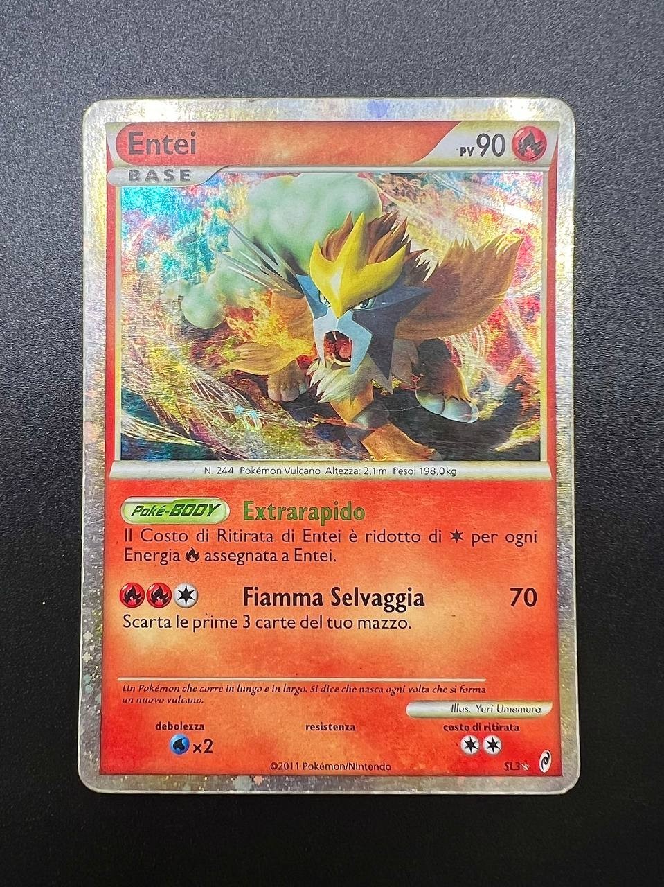 Entei Shiny Call of Legends CL SL3 Holo Italian Played Vintage Pokemon Card Entei Shiny Call of Legends CL SL3 Holo Italian Played Vintage Pokemon Card