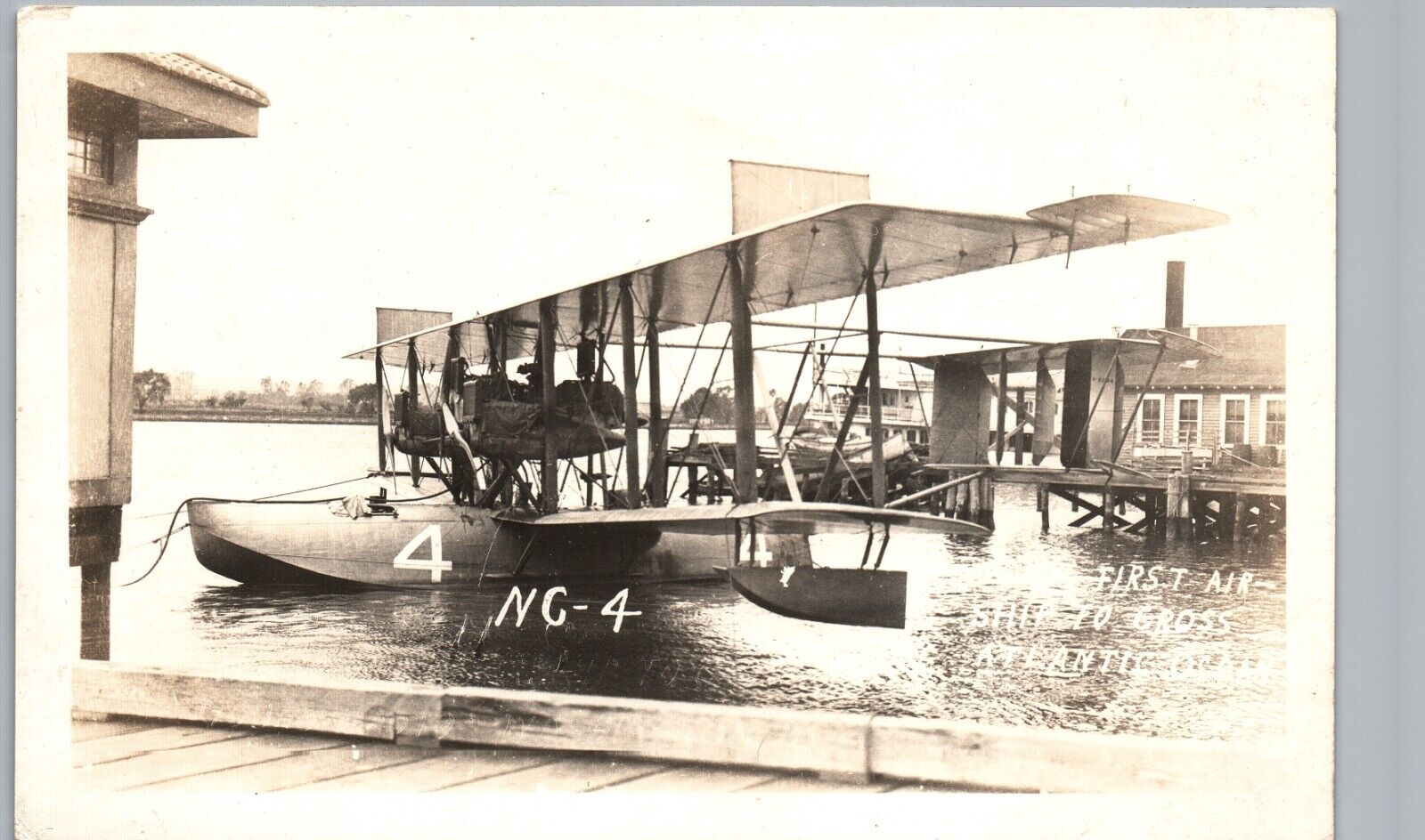 1ST TRANSATLANIC FLIGHT 1919 airplane seaplane aviation rppc curtiss nc-4 nc4