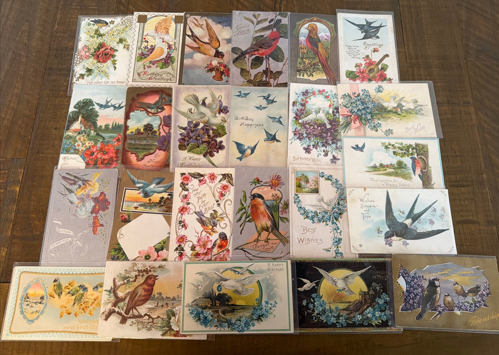 Lot of 25 Vintage Greetings Antique~Postcards with Bird~BIRDS~ in sleeves-s537 Lot of 25 Vintage Greetings Antique~Postcards with Bird~BIRDS~ in sleeves-s537
