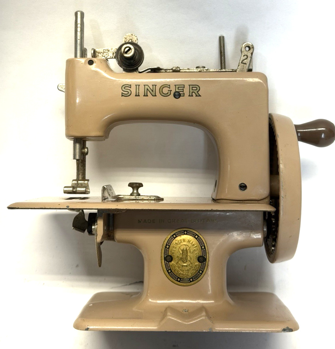 1950s Vintage Singer Sew Handy Child Size Sewing Machine Beige, Works