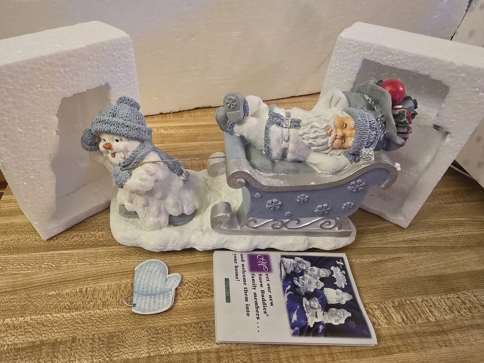 Vtg Musical Santa Sleigh Ride Snow Buddies Figurine 2000 Encore 94875