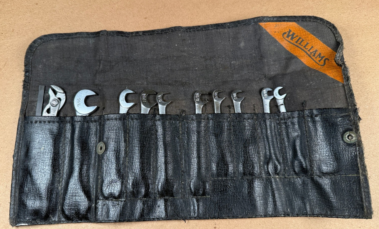 Vintage Williams Superrench Ignition Wrench Set Angle Head SAE w/ Pouch USA