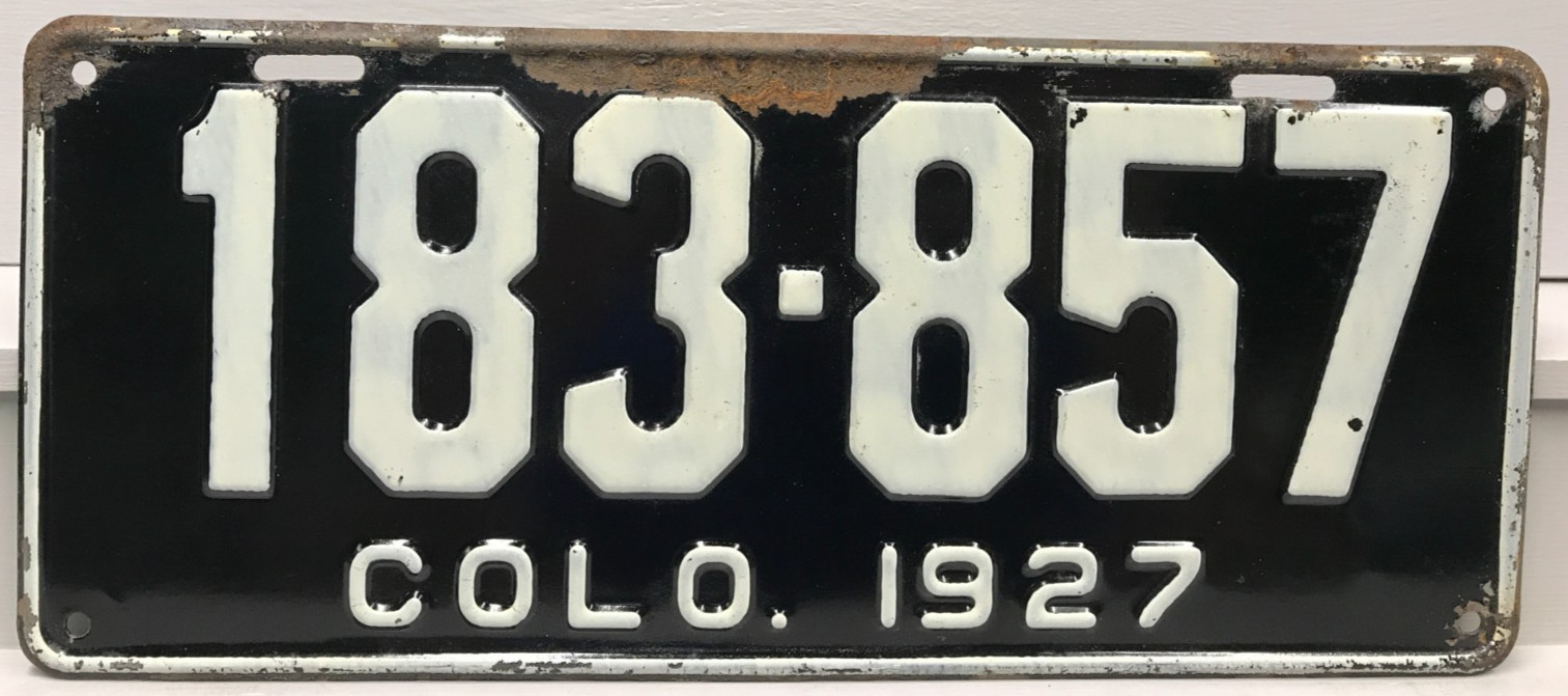 1927 Colorado License Plate 183-857