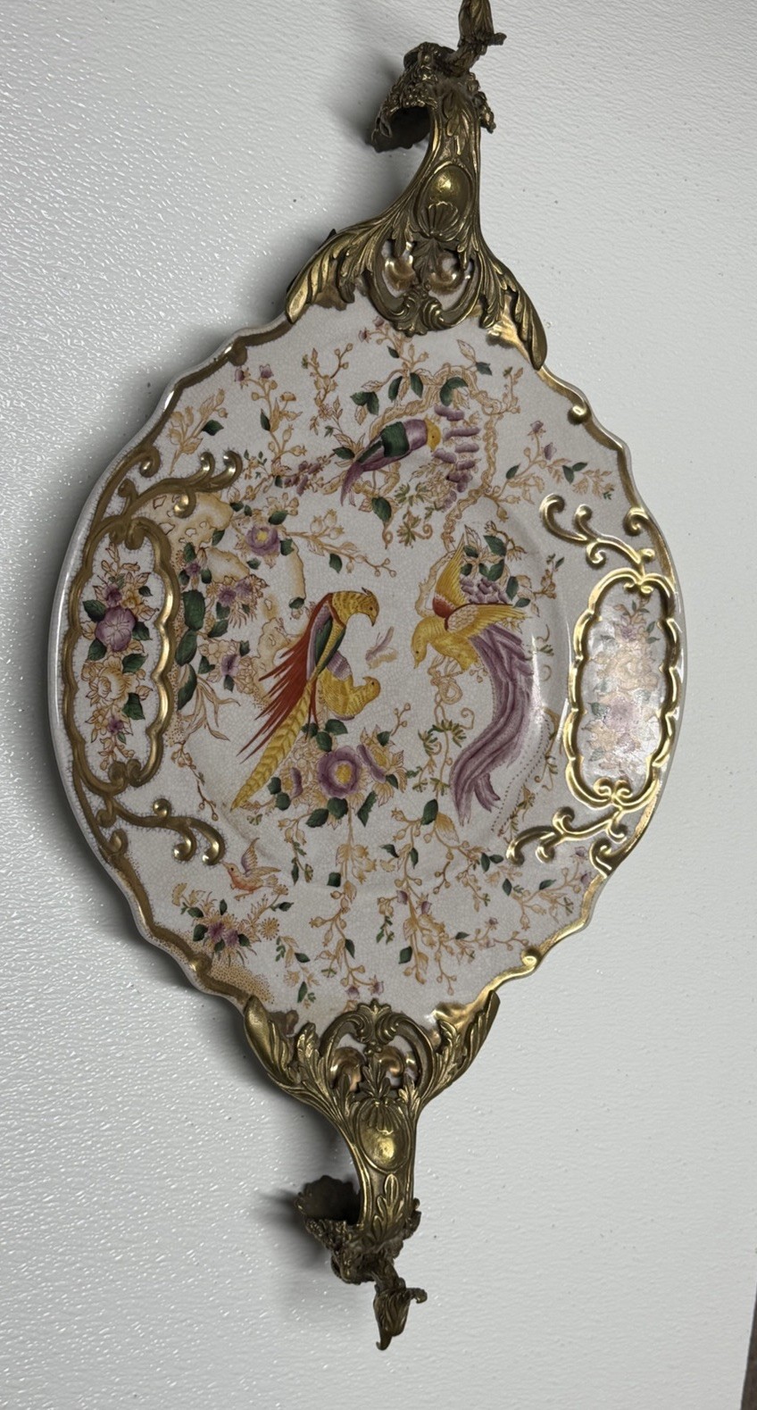 Rare Serried  Ltd. Vintage Chinoiserie-style Ceramic Serving Dish Huge 26x14