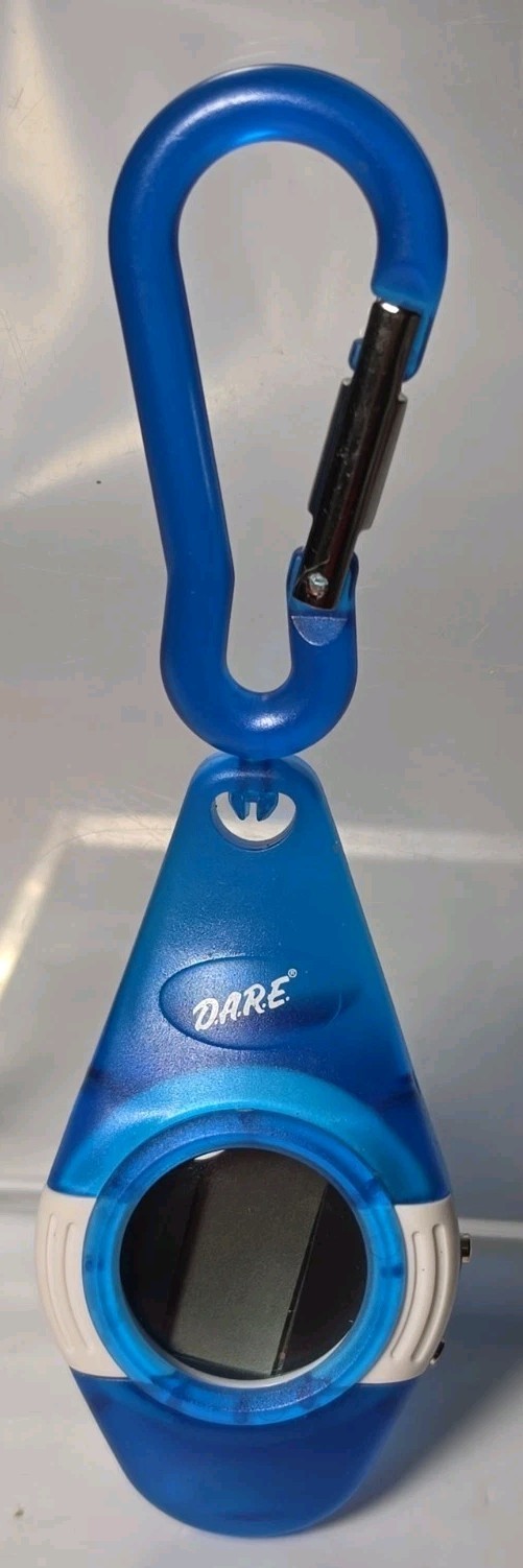 Brand New Rare Vintage D.A.R.E. Digital Keychain Watch Carabiner 4405