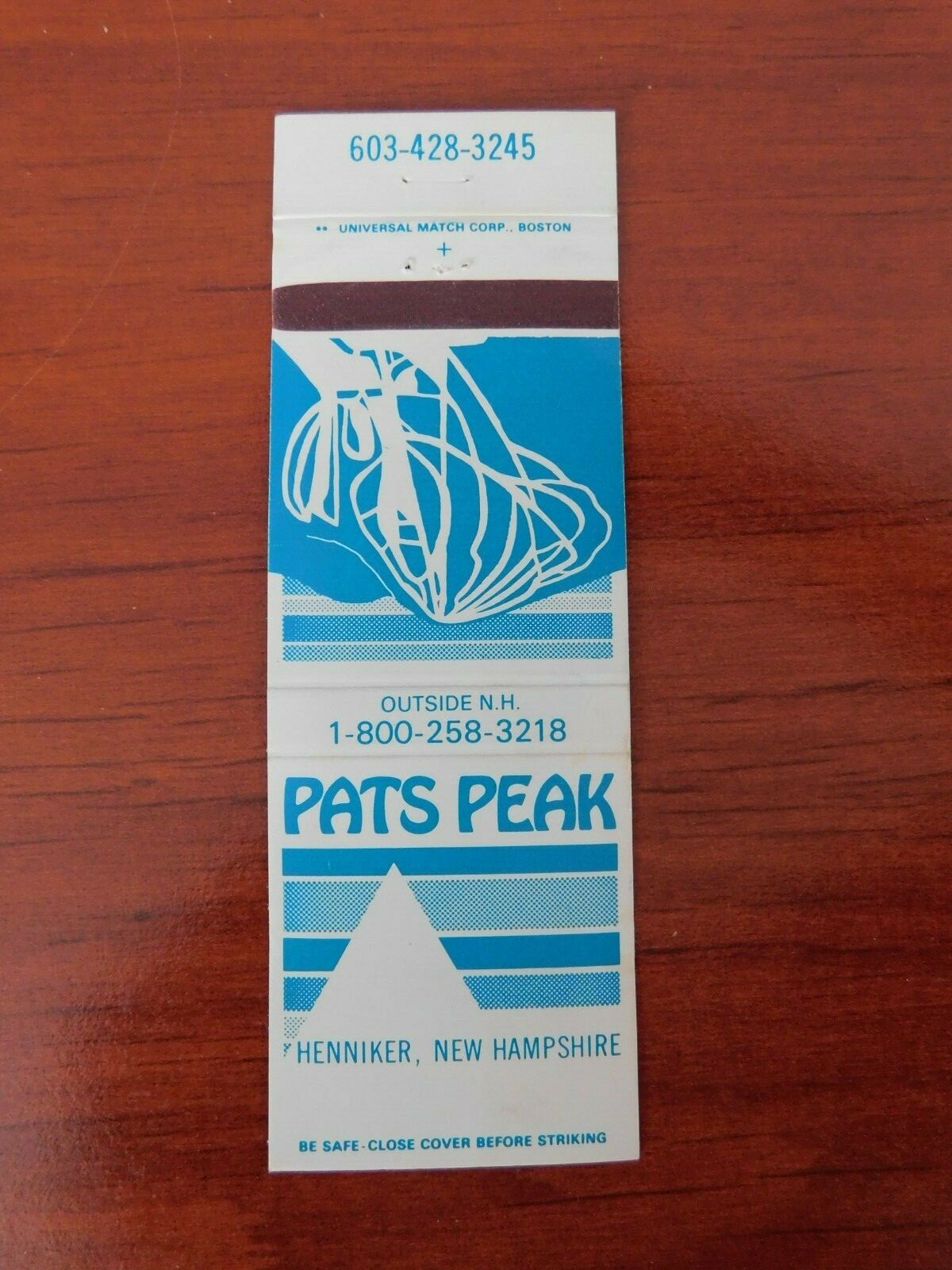 Matchbook cover - Pats Peak Ski Area - Henniker, New Hampshire Matchbook cover - Pats Peak Ski Area - Henniker, New Hampshire