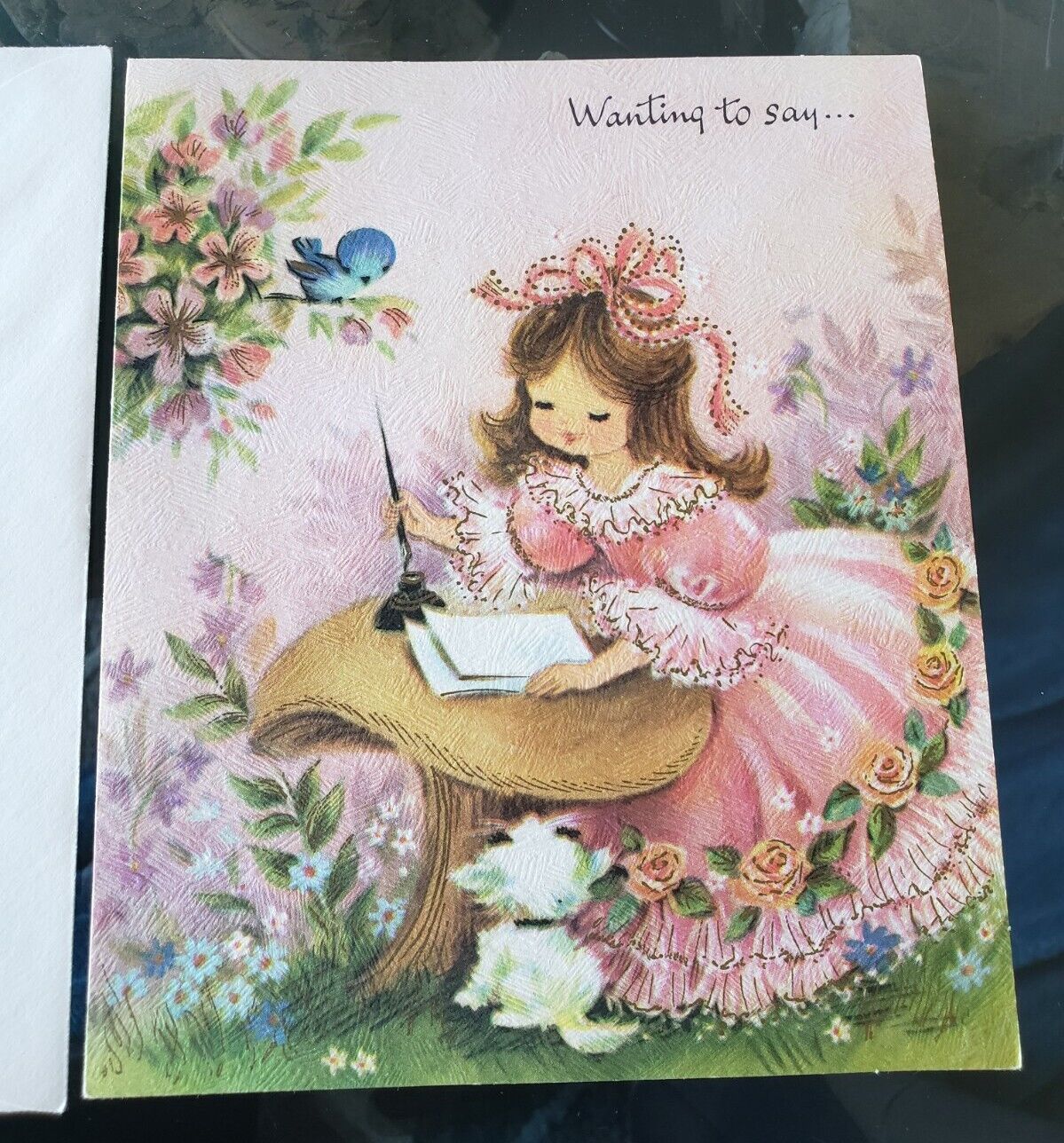 Vintage Greeting Card Thinking Of You Made In USA 