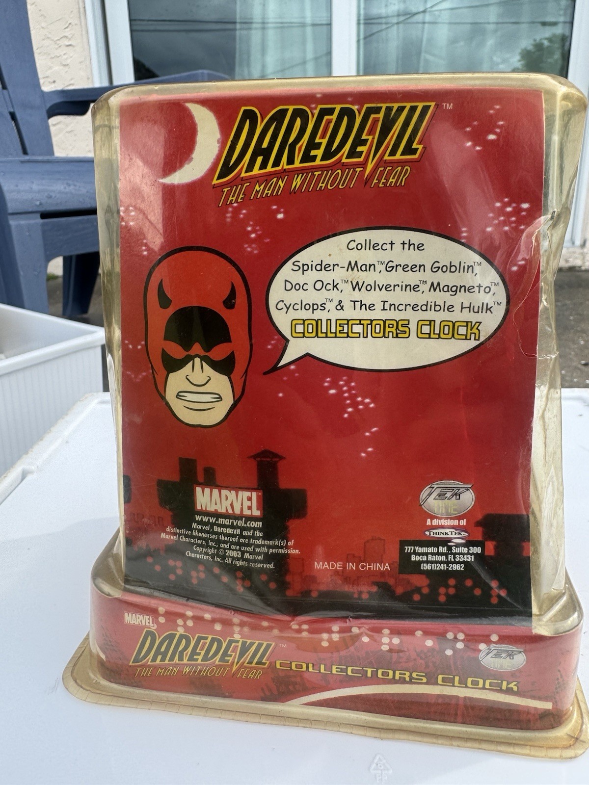 Marvel Daredevil Collectors Clock 2003 TEK Time – Kingpin – Working Lights – NIB
