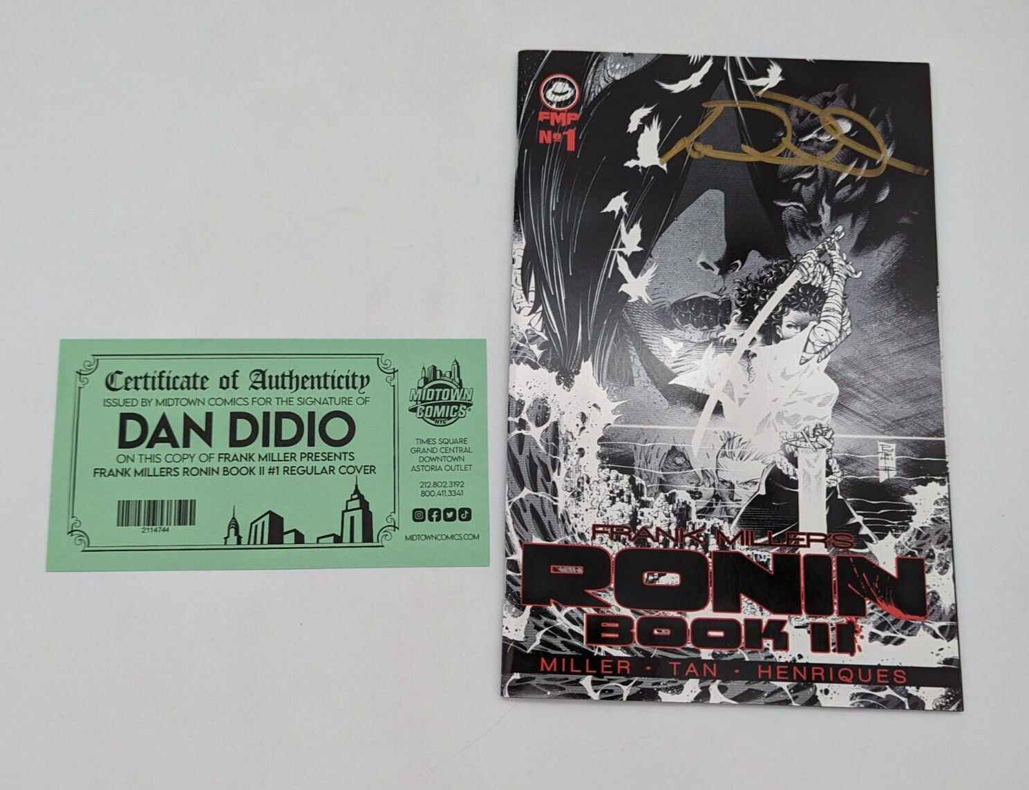 FRANK MILLERS RONIN BOOK II #1 SIGNED BY DAN DIDIO W/COA 2022 PHILIP TAN
