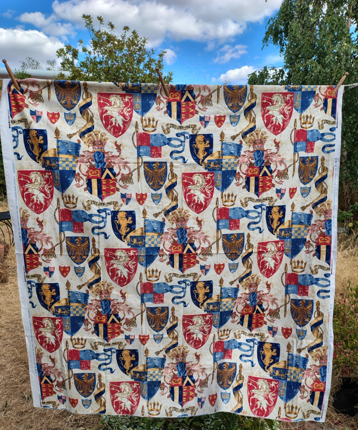 100% Cotton Jonelle Duracolour Fabric Lancelot Shields 130cm Wide x 140 cm Long 100% Cotton Jonelle Duracolour Fabric Lancelot Shields 130cm Wide x 140 cm Long