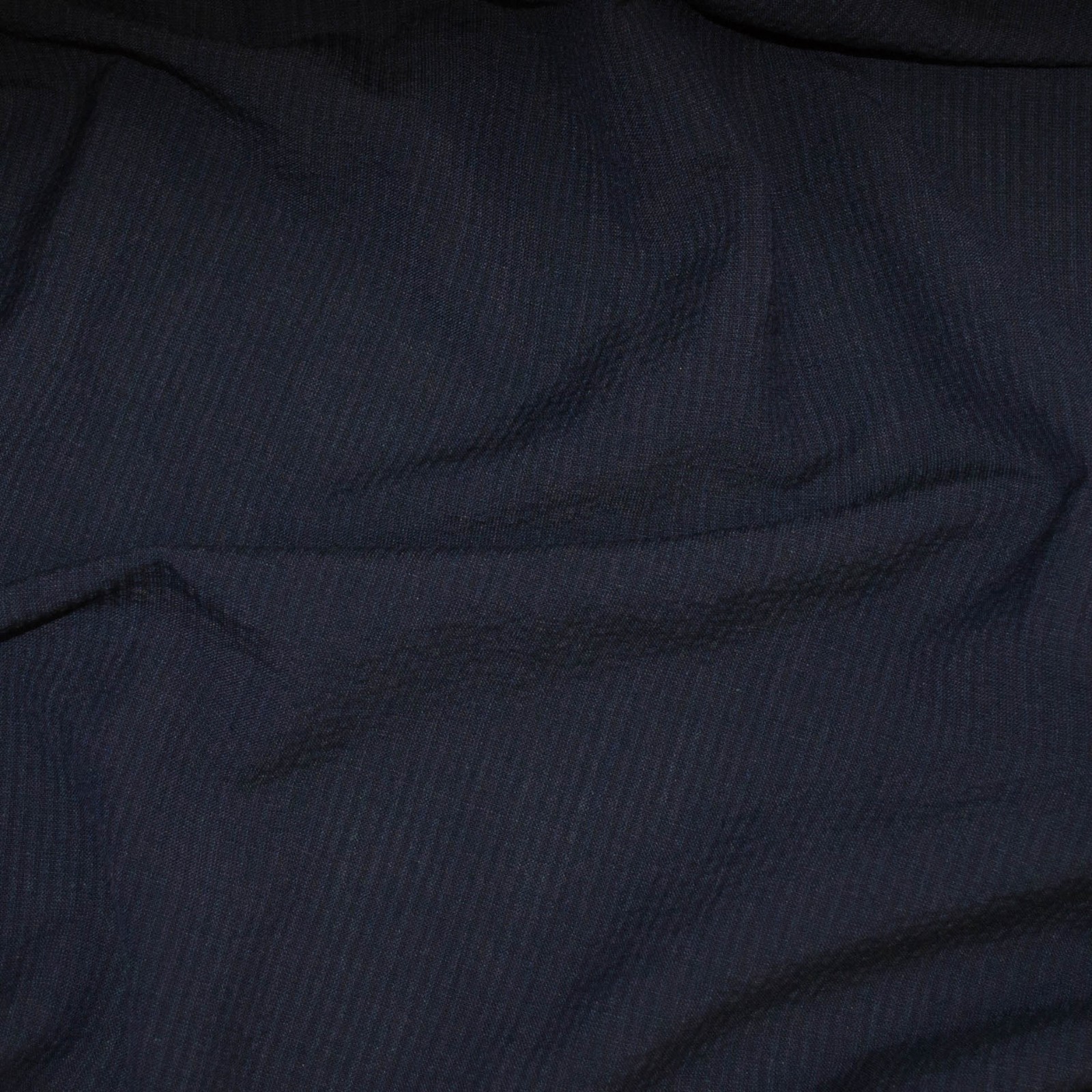 High quality navy blue wool & linen fabric made in Italy Textured cool wave