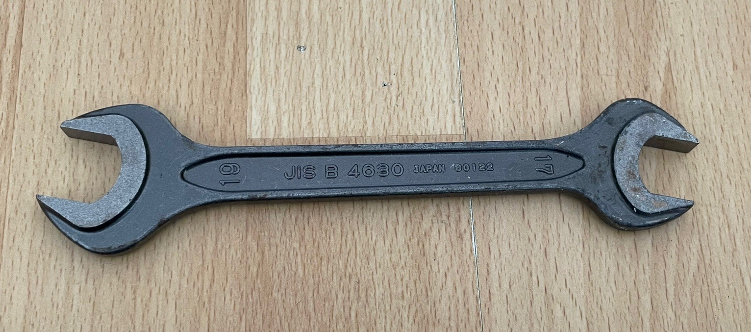 Netsuren JIS B 4630 17 & 19mm Open Ended Spanner. Japan. Good Used Condition.