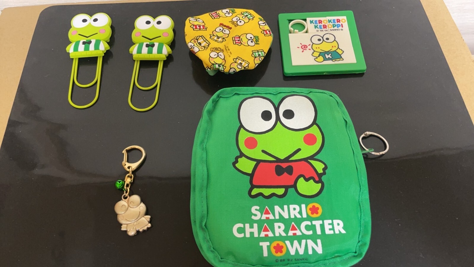 Sanrio Keroppi Clip, Doorknob Cover, Pouch, Slide Puzzle, Keychain Set of 6 Rare