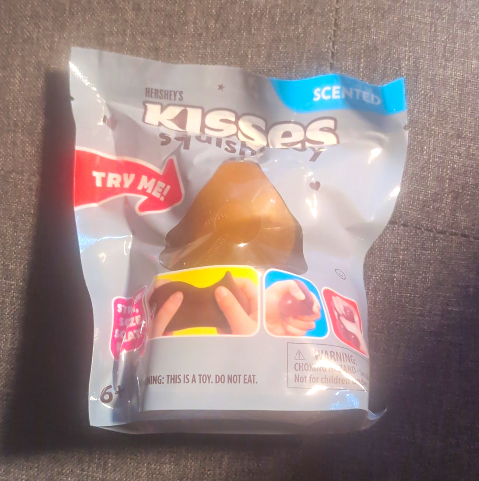 Hershey's Kisses Scented Squishi Toy, Candy & Nuts Theme, Gray Blue Red Brown