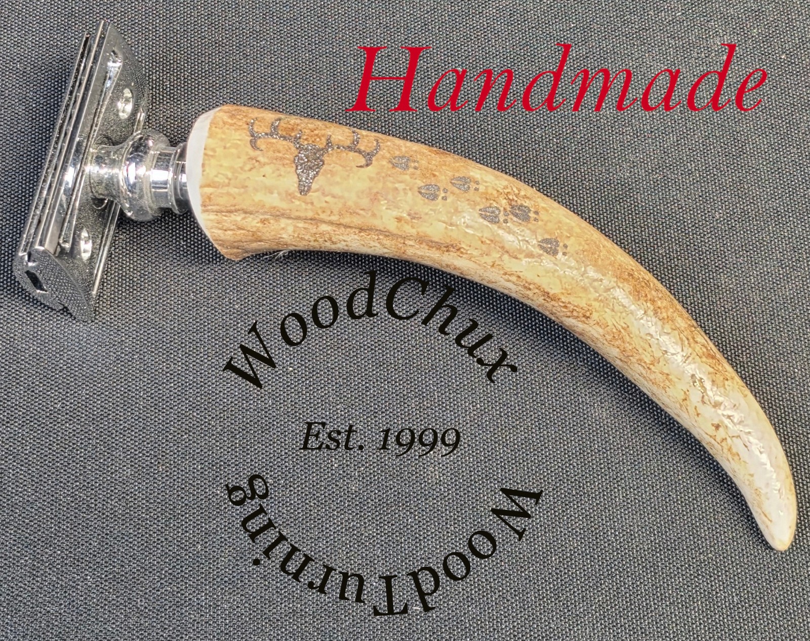 Handmade Whitetail Deer Antler Safety Shaving Razor SEE VIDEO 1067