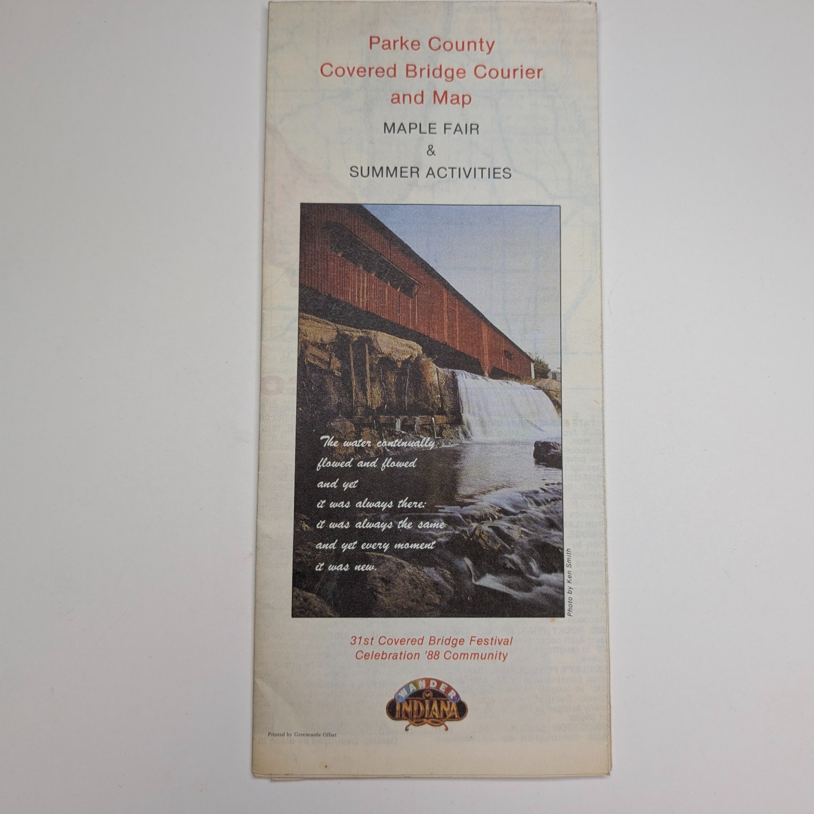 1988 Parke County IN Covered Bridges Foldout Map Brochure Rockville Bridgeton 1988 Parke County IN Covered Bridges Foldout Map Brochure Rockville Bridgeton