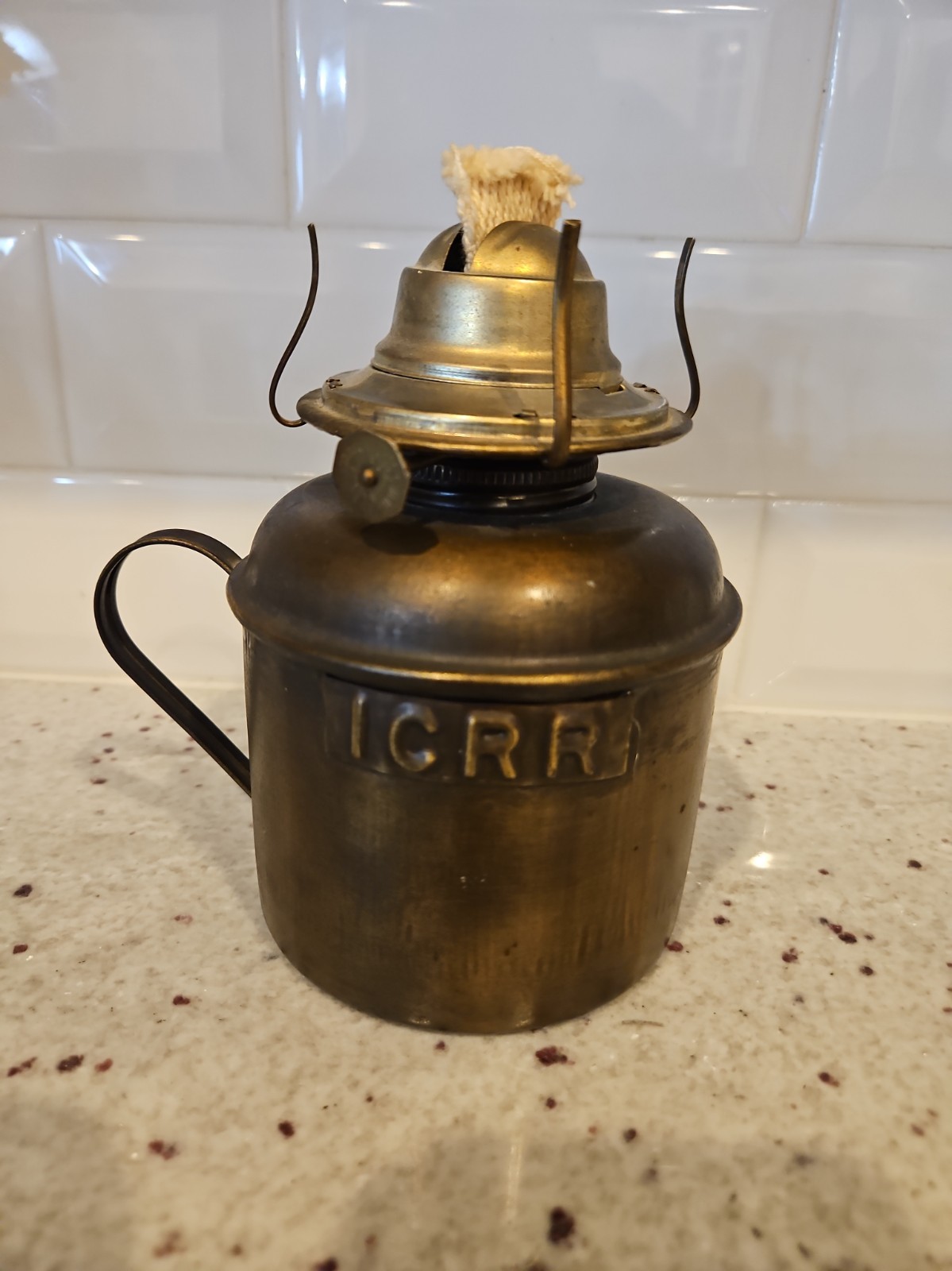 VTG Brass Handled Illinois Central Railroad ICRR Lantern P&A Eagle Burner NOS