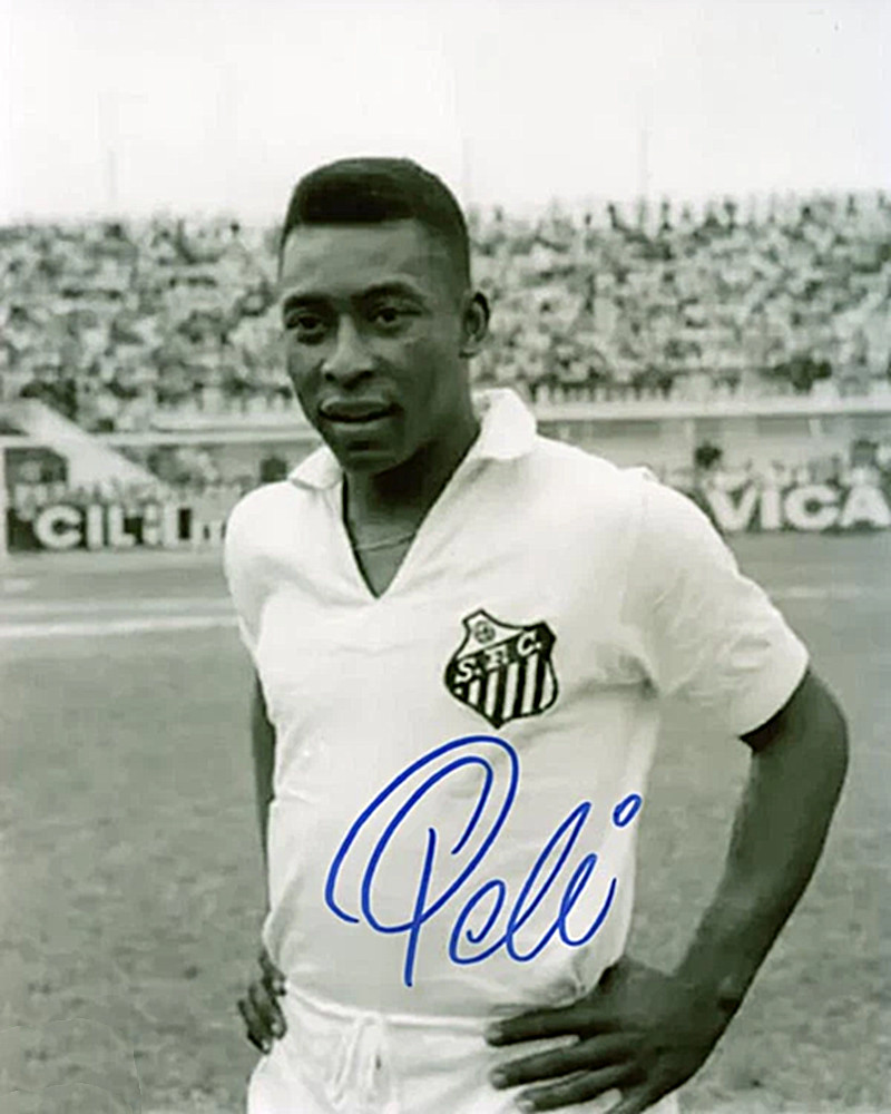 PELE SIGNED REPRINT BRAZILIAN SOCCER LEGEND AUTOGRAPH 8\