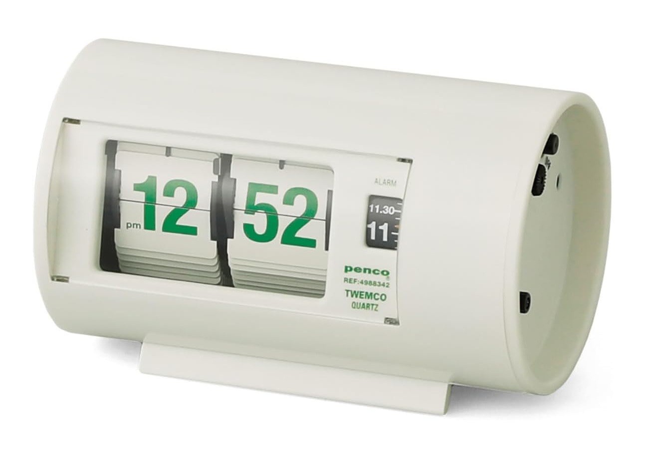 PENCO Desk Clock JF064 White Flip Clock Retro Design Japan