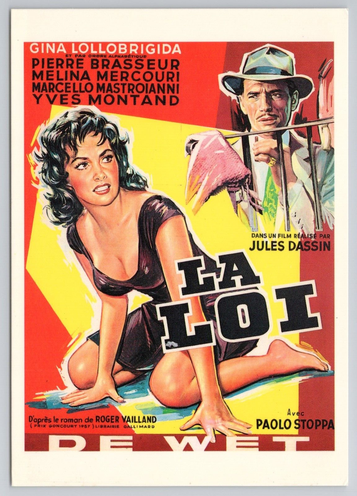 La Loi (The Law) 1959 Film Gina Lollobrigida - French Movie Poster Postcard
