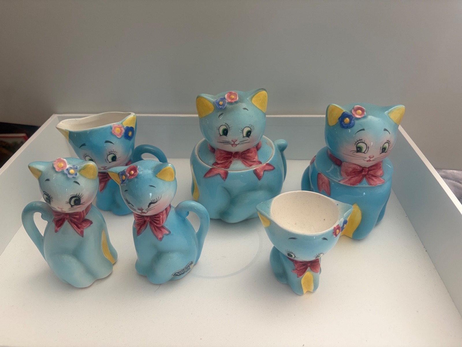 Vintage 1950\'s Norcrest Blue Cat Lot