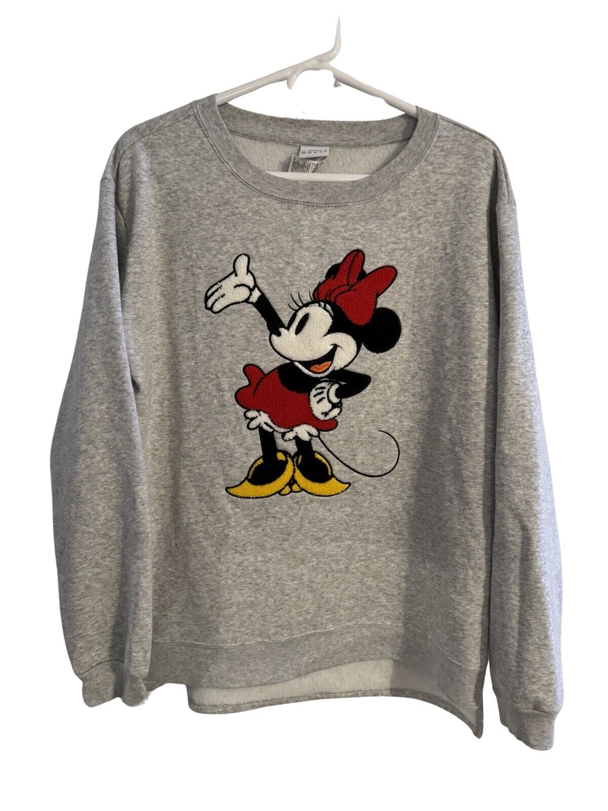 EUC Authentic Disney Women’s Large Embroiled Minnie Mouse Heather Gray