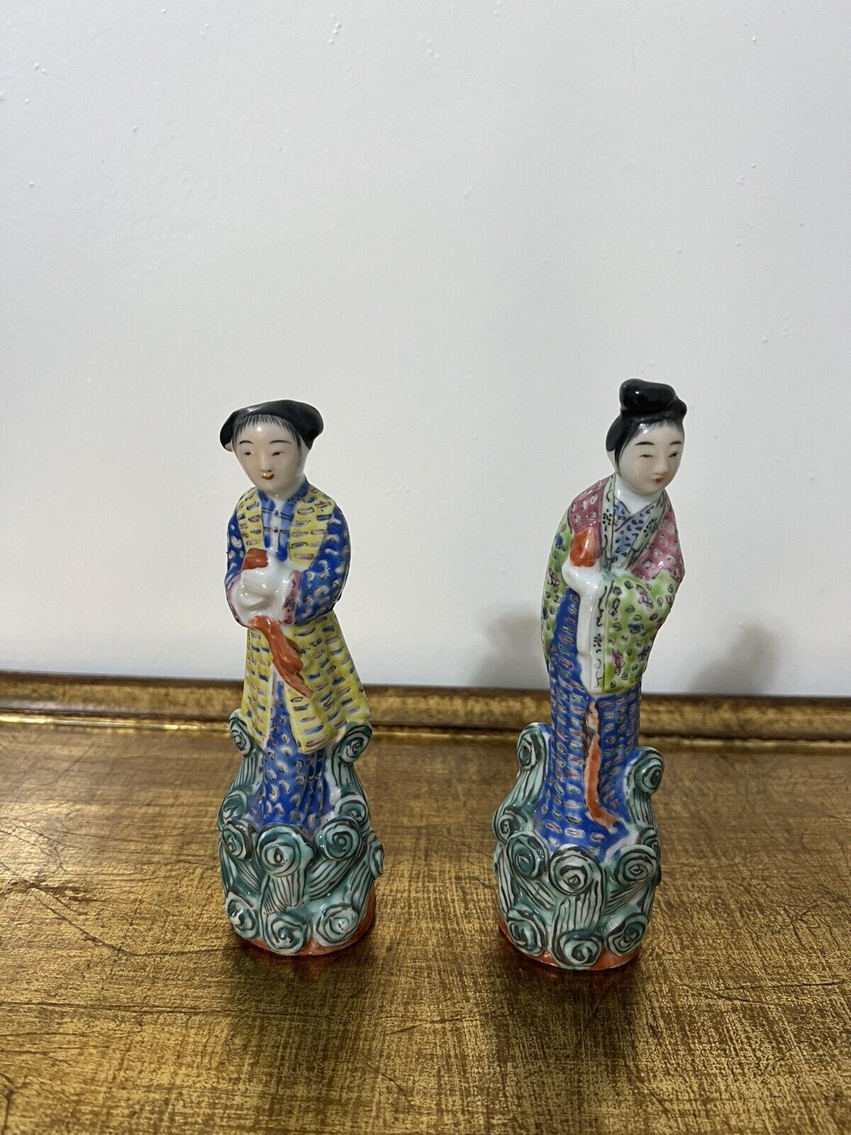 2 Chinese Export Porcelain Famille Rose Immortal Figurines