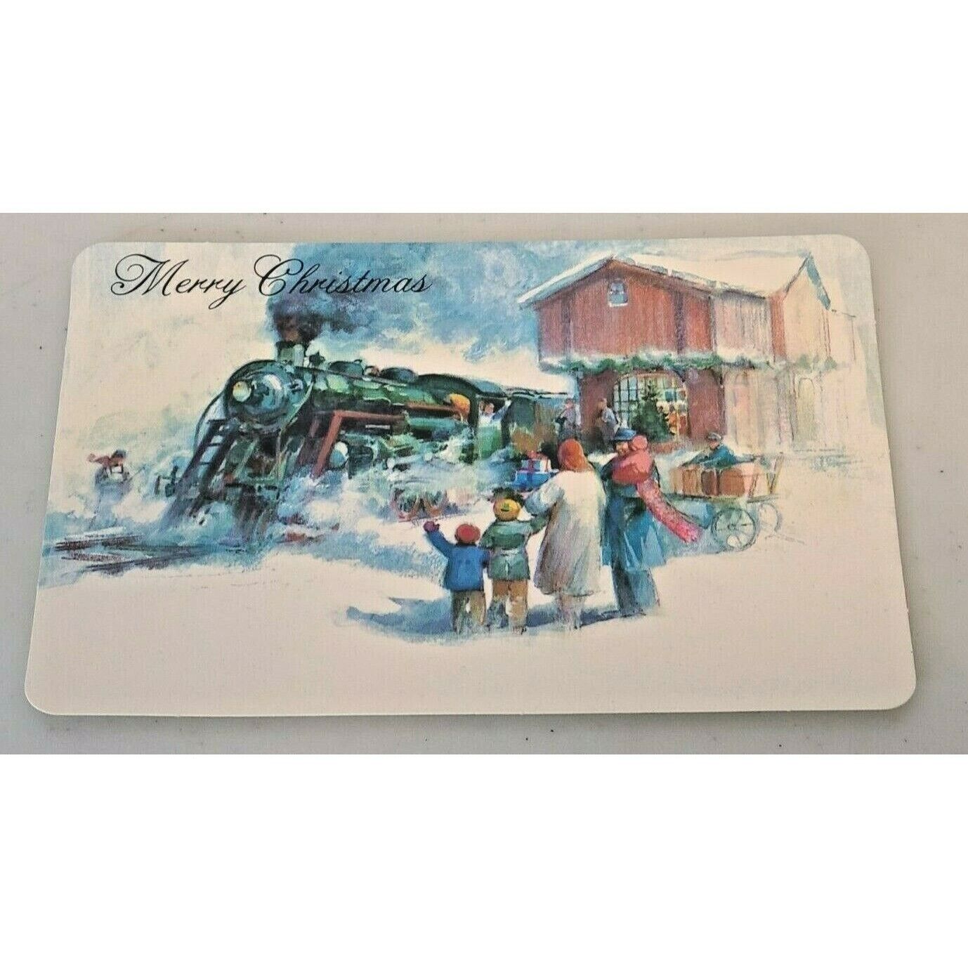 LOT 8 VTG Merry Christmas Hallmark Postcard Holiday Train Winter Station PX102-3