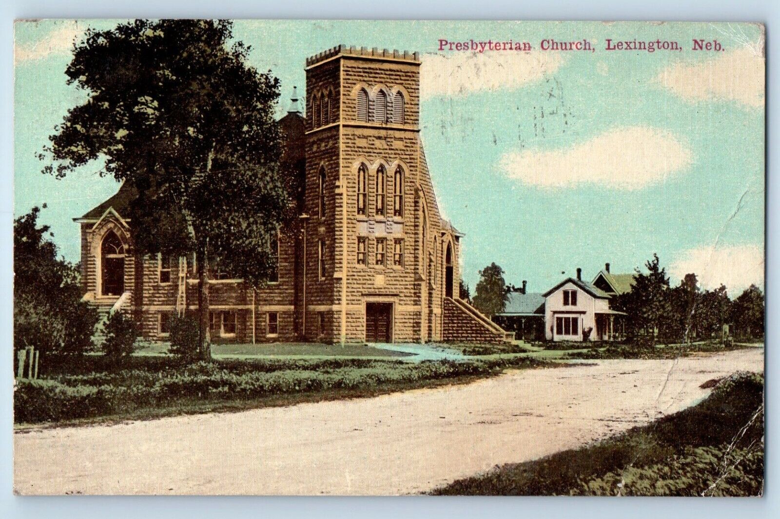 Lexington Nebraska NE Postcard Presbyterian Church Chapel Exterior c1916 Vintage
