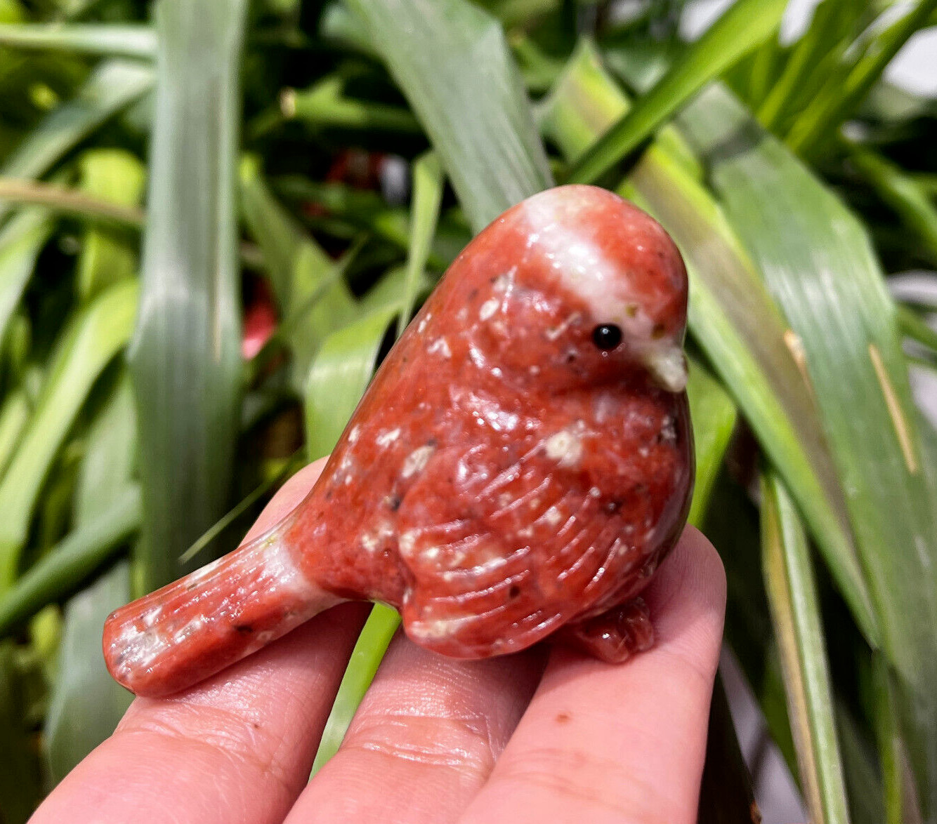 1pc Natural Sesame stone Quartz Carved Bird Skull Crystal Reiki Decor Gift 2.4''