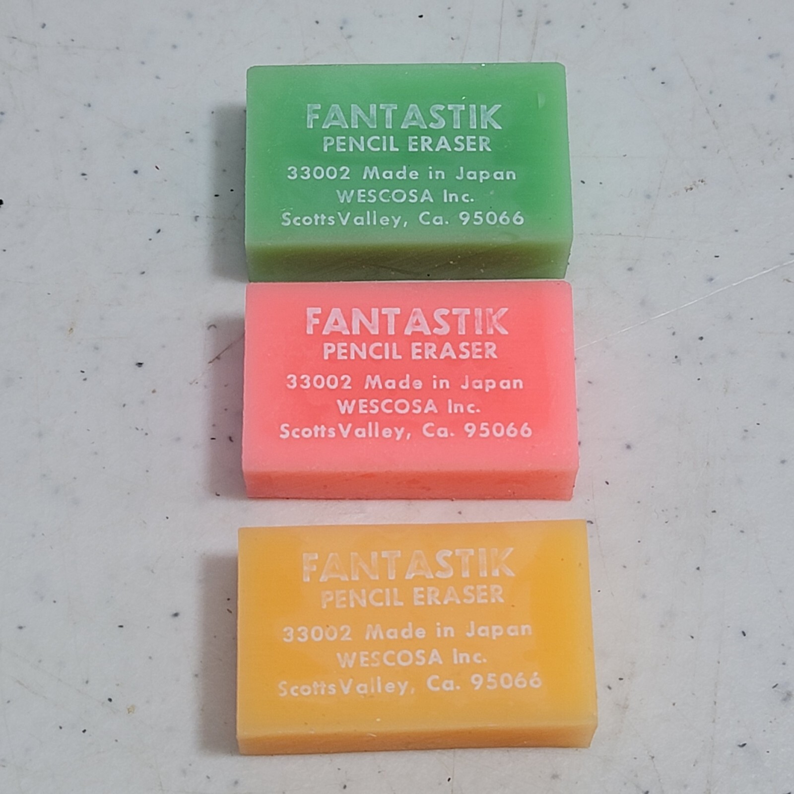 RARE Vintage 1970s Lot Fantastik Gummy Plastic Japan Wescosa Pencil Eraser NOS 