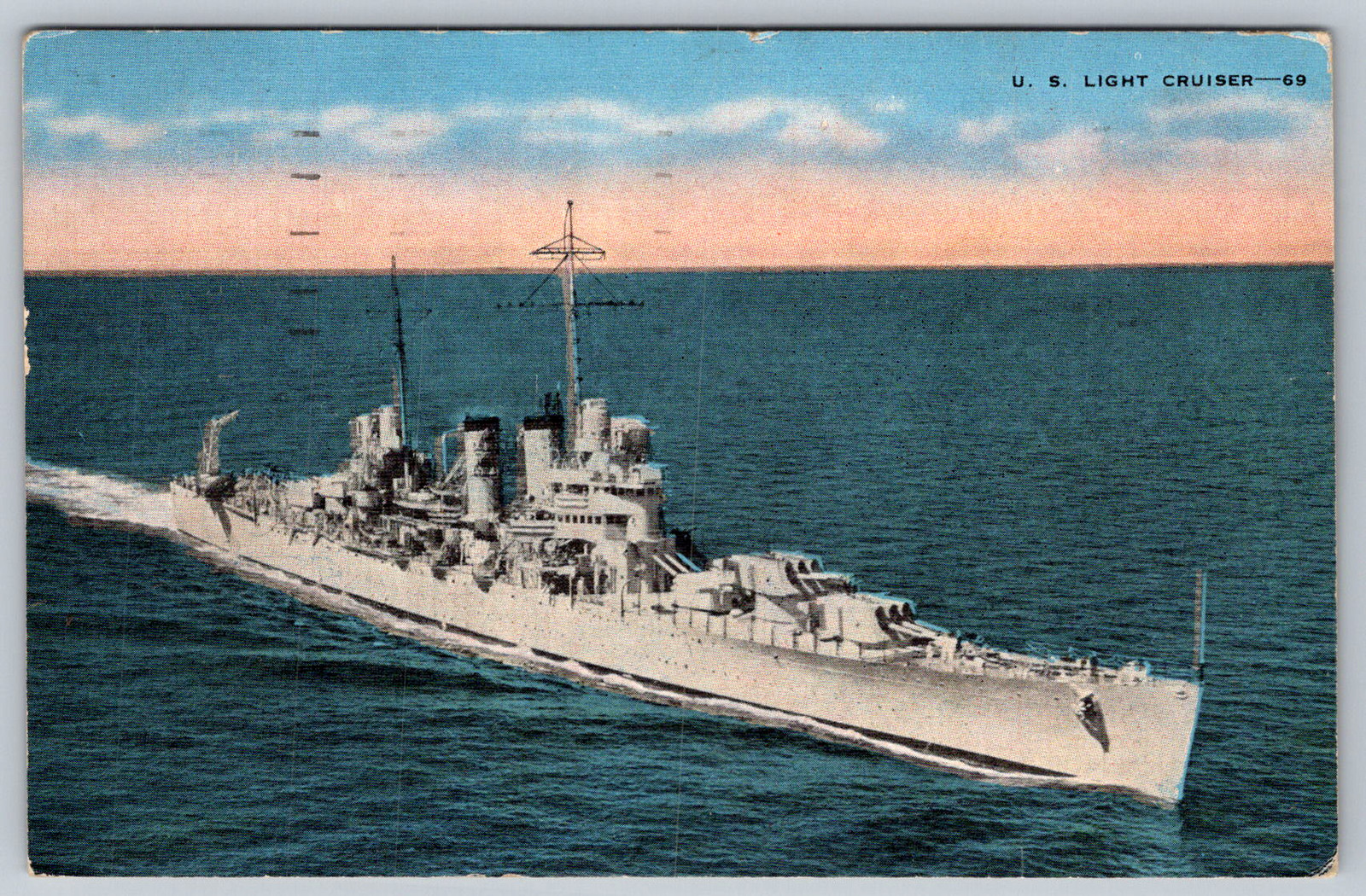 c1940s US Navy Light Cruiser Postcard Silverton Oregon Linen Postcard