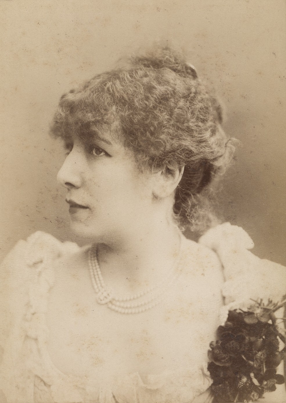 c. 1870's Sarah Bernhardt Albumen Cabinet Photograph by Nadar