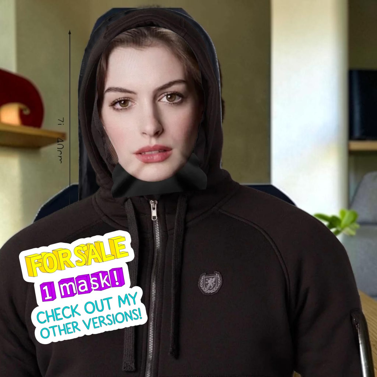 Anne Hathaway Celebrity Full Face Mask 3D Printed Mesh Halloween Cosplay Costume