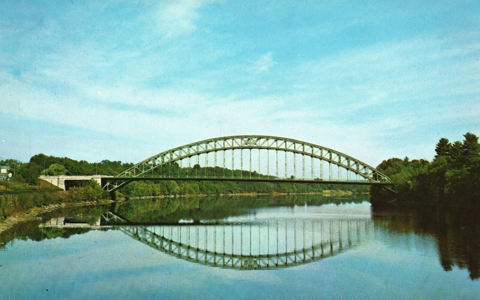 Postcard The Tyngsboro Bridge Over Merrimack River Tyngsboro Massachusetts MA