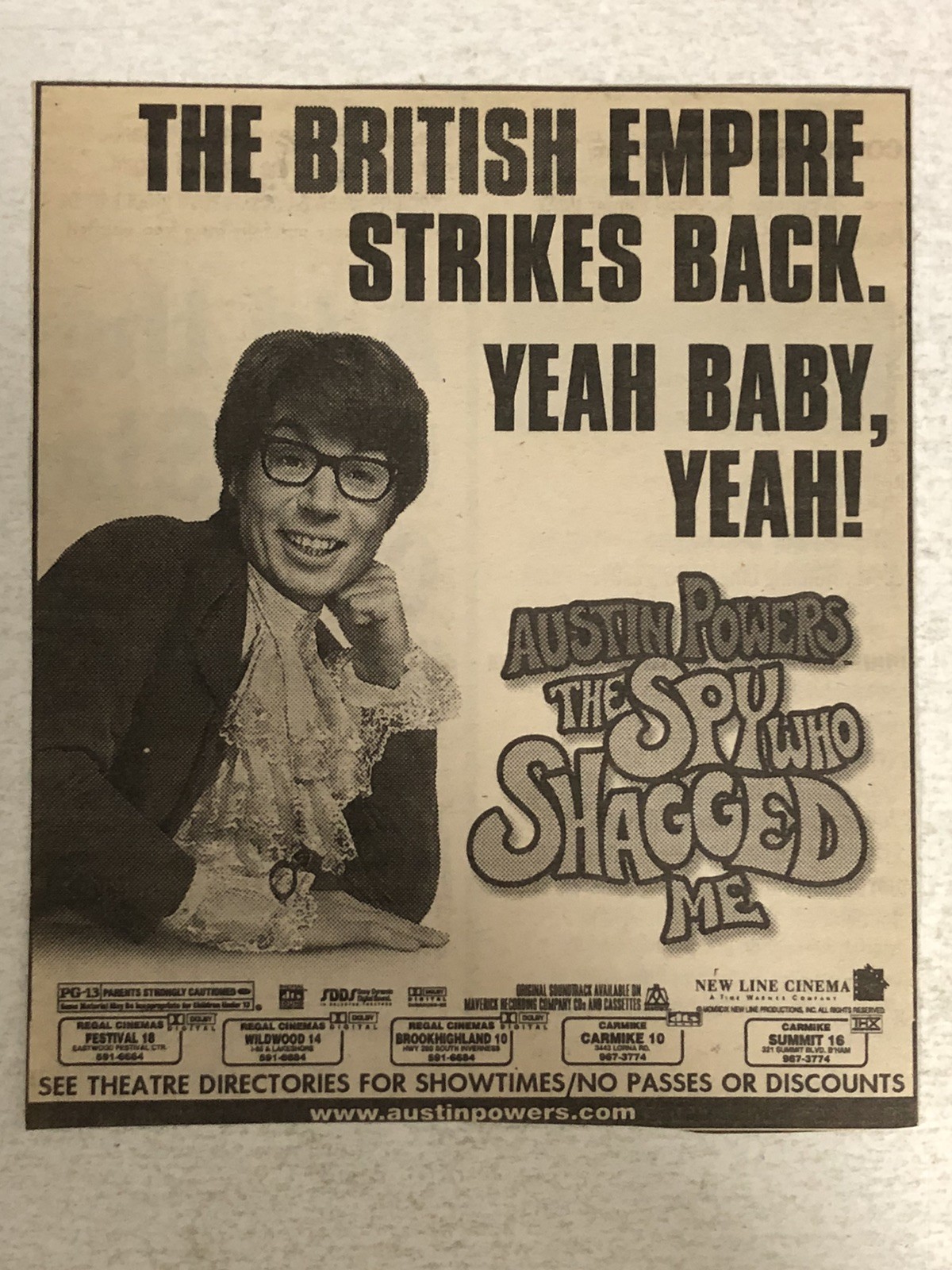 Austin Powers Mike Myers Movie Vintage Print Ad Heather Graham Seth Green TPA9