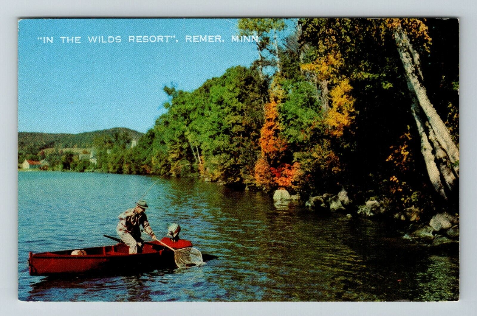 Remer MN- Minnesota, In The Wilds Resort, Fishing On The Water, Vintage Postcard