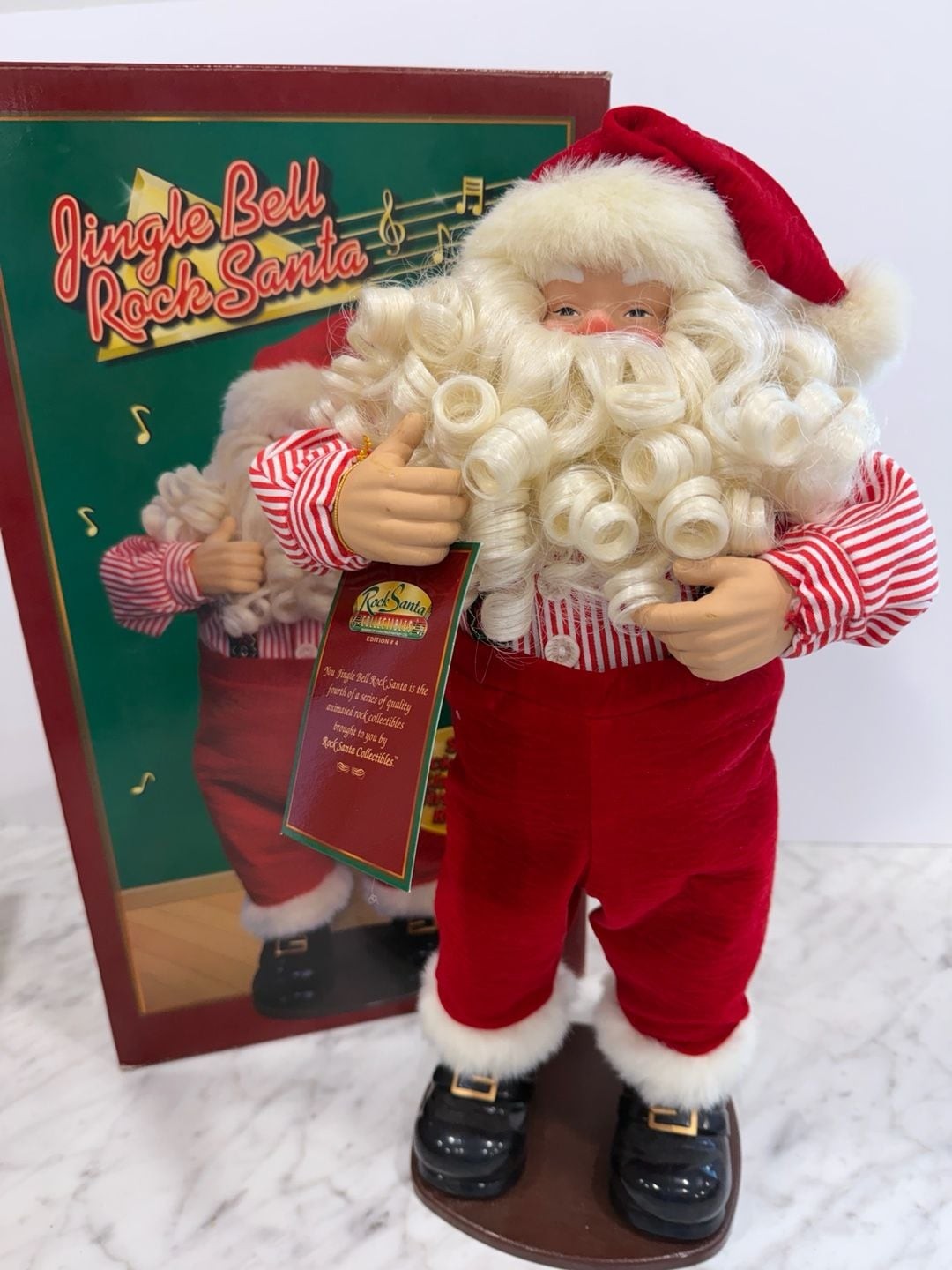 Vintage Jingle Bell Rock Santa Animated Christmas Singing Dancing 1998 NIB