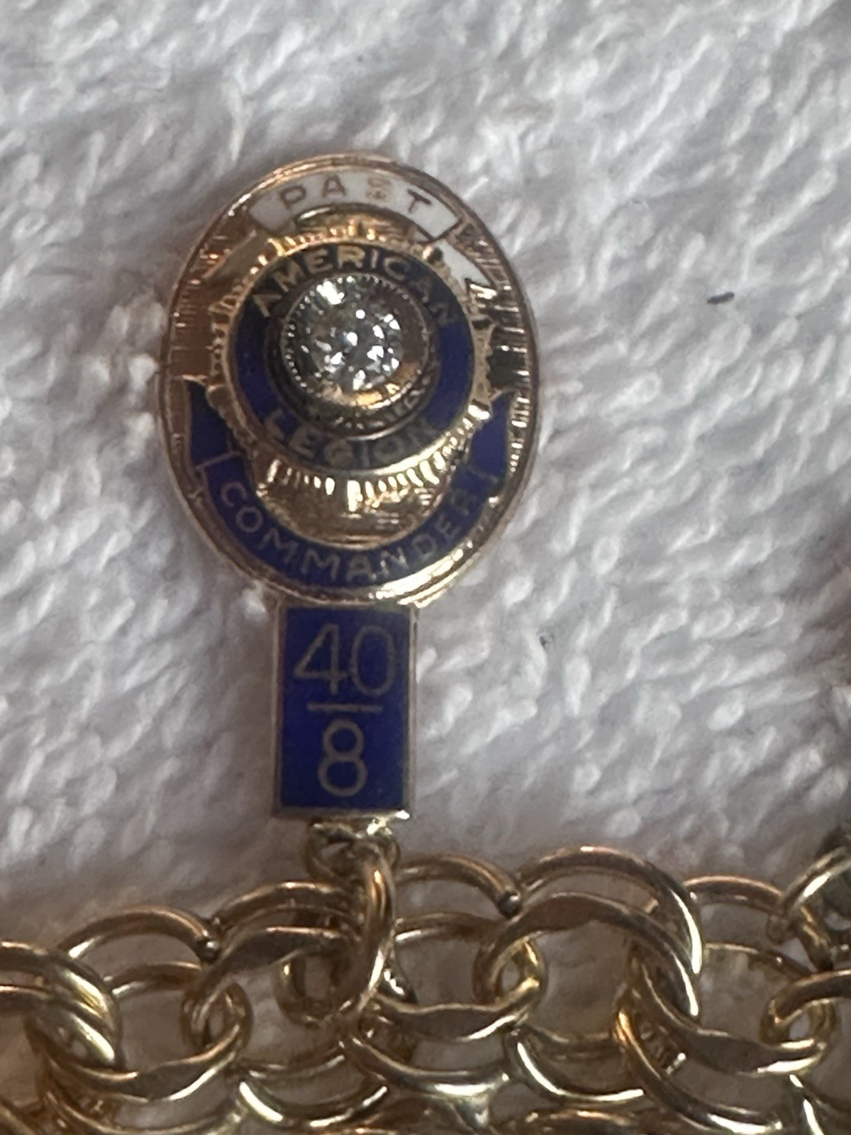 American Legion Past District Commander Charm 14k Gold Diamond & 40/8 American Legion Past District Commander Charm 14k Gold Diamond & 40/8